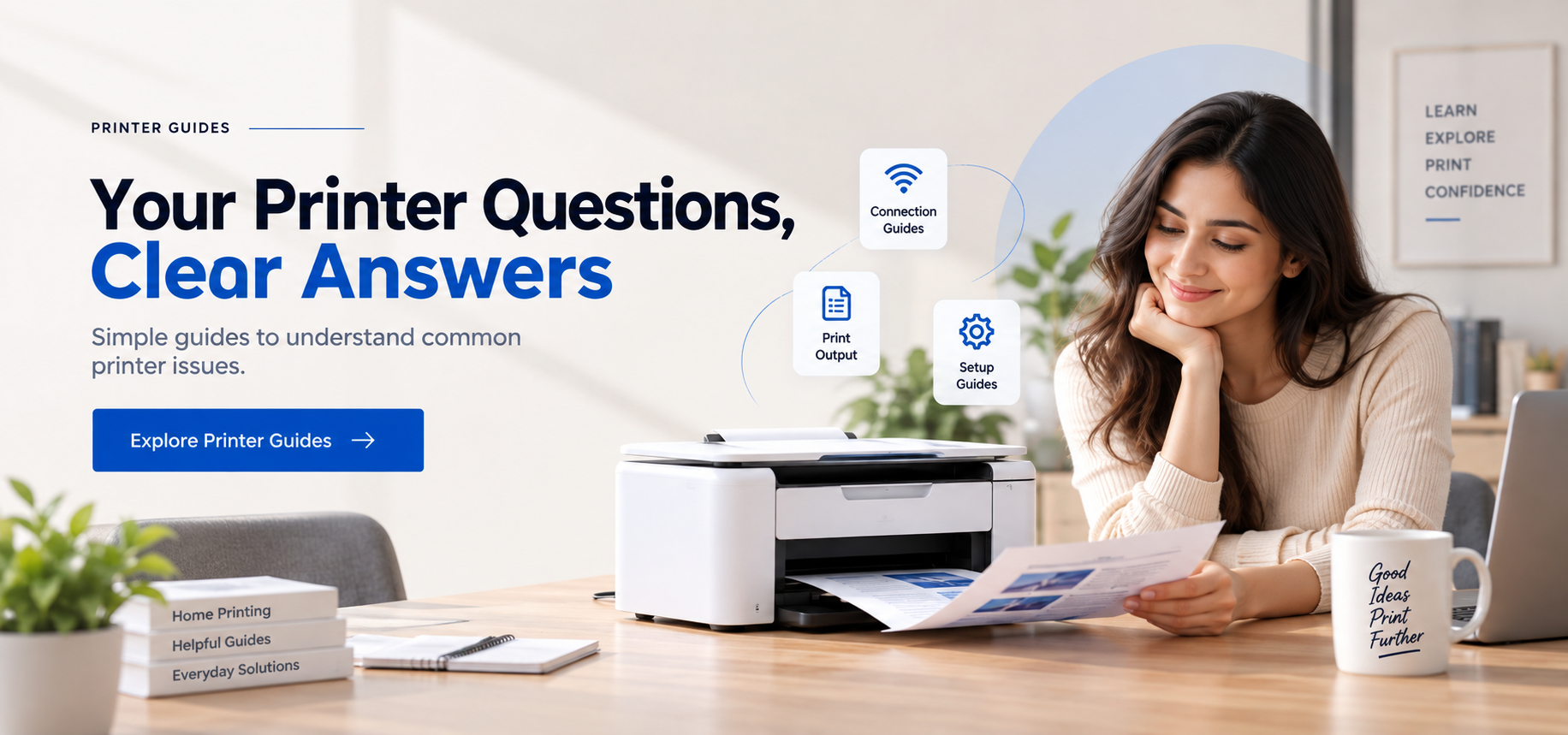 Printer guides banner